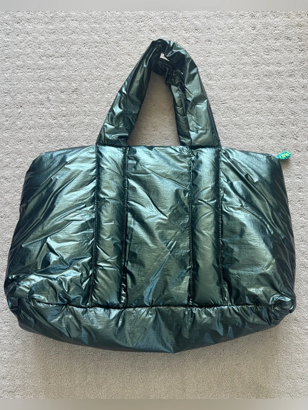 Urban Outfitters Metallic Green Puffer Tote